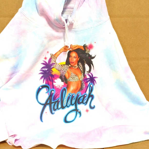 Aaliyah Crop Hoodie Air Brush Medium New - Picture 1 of 12